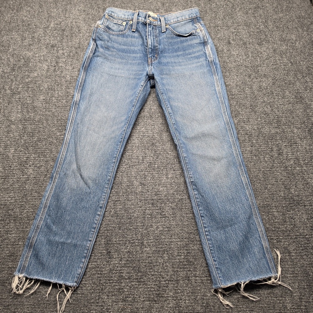 JCrew Re-Imagined High Rise Slim Straight Denim‎ Jeans Size 26 Frayed Hem